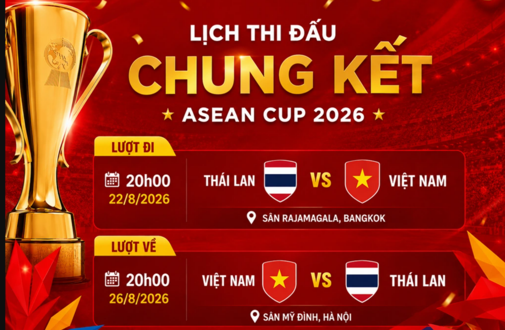 Việt Nam vs Thái Lan chiếu kênh nào? Lịch trực tiếp chung kết ASEAN Cup 2026