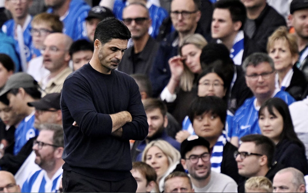 Arteta chỉ trích Arsenal sau thất bại đậm trước Brighton tại Ngoại hạng Anh