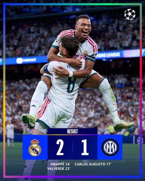 REAL MADRID THẮNG INTER 2-1: BẢN LĨNH NHÀ VUA CHAMPIONS LEAGUE LÊN TIẾNG